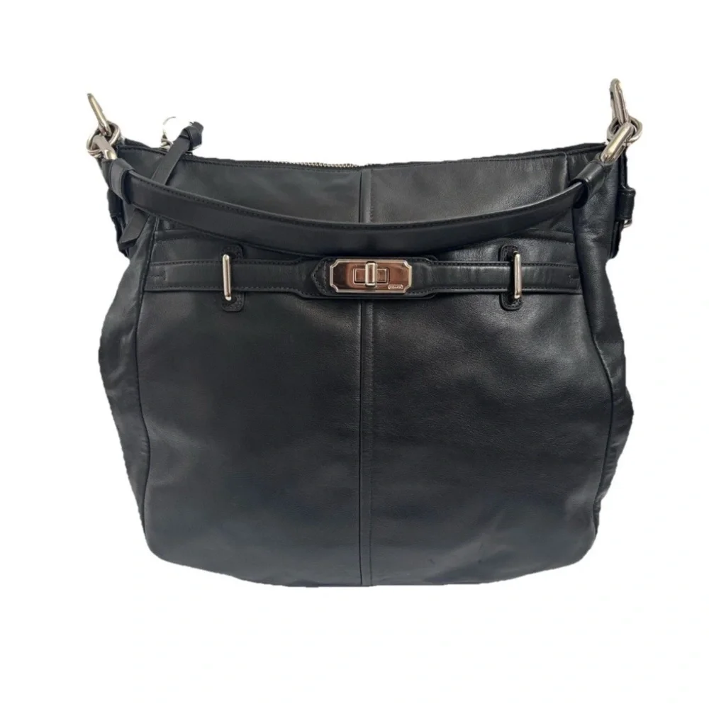 Coach Handbag ShoulderBag 17816 Black Leather Satchel